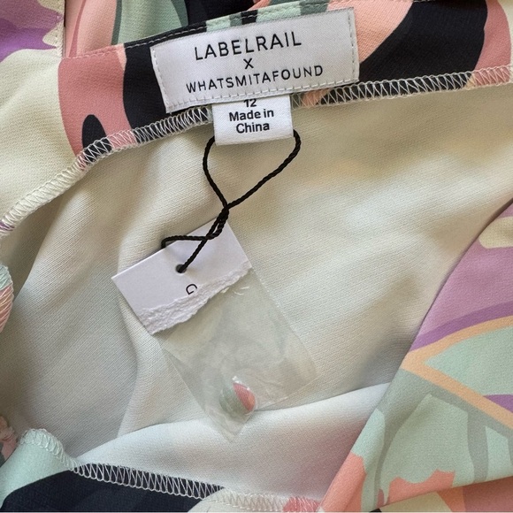 Label Rail x WhatSmitaFound Button Front Printed Multicolor Maxi Dress Size 12 - Picture 12 of 13